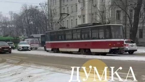 Трамвайне блокування в центрі Харкова через ДТП