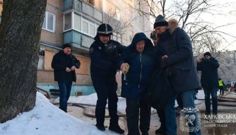 Пожежа та евакуація в Харкові після атаки БПЛА